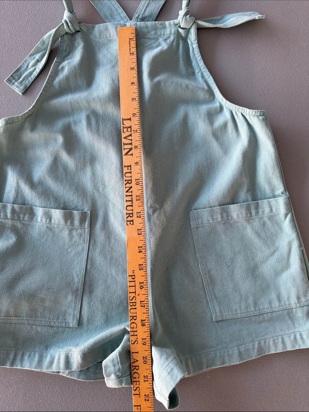 Anrabess Cyan Tie Knot Straps with Front Pockets Romper in Sage Green Size Smal - Picture 12 of 14